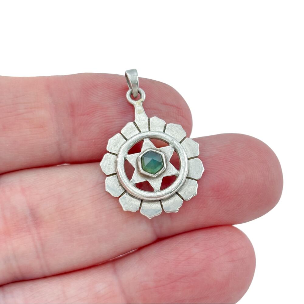 Vintage Sterling Silver 925 Heart Chakra Anahata Pendant